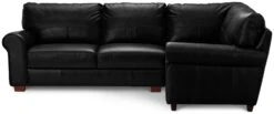 Habitat Salisbury Leather Left Hand Corner Sofa - Black -Chic Household Items 1954526 R Z002A
