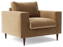 Swoon Evesham Velvet Armchair - Biscuit -Chic Household Items 1972326 R Z002A