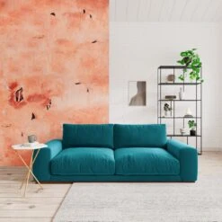 Swoon Denver Velvet 3 Seater Sofa- Kingfisher Blue -Chic Household Items 1972436 R Z001C