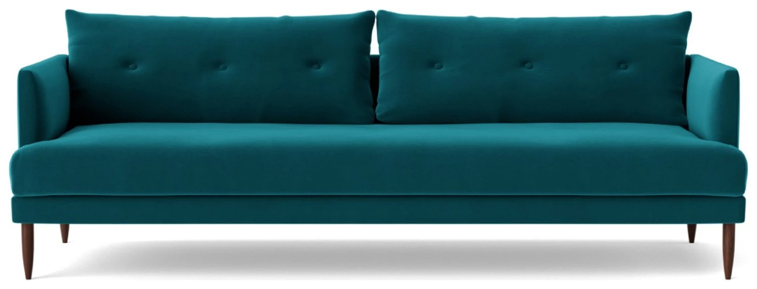 Swoon Kalmar Velvet 3 Seater Sofa- Kingfisher Blue 1 Swoon Kalmar Velvet 3 Seater Sofa- Kingfisher Blue