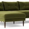 Swoon Kalmar Velvet Left Hand Corner Sofa - Fern Green
