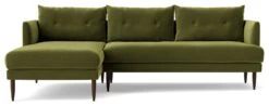 Swoon Kalmar Velvet Left Hand Corner Sofa - Fern Green -Chic Household Items 1973679 R Z002A