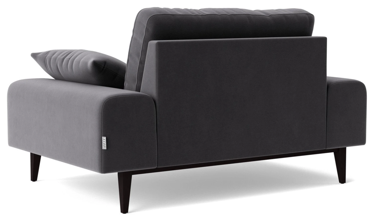 Swoon Tulum Velvet Cuddle Chair - Granite Grey 6 Swoon Tulum Velvet Cuddle Chair - Granite Grey - Image 6