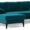Swoon Tulum Velvet Left Hand Corner Sofa - Kingfisher Blue