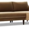 Swoon Turin Velvet Right Hand Corner Sofa - Biscuit