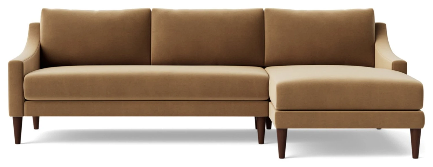 Swoon Turin Velvet Right Hand Corner Sofa - Biscuit 5 Swoon Turin Velvet Right Hand Corner Sofa - Biscuit - Image 5