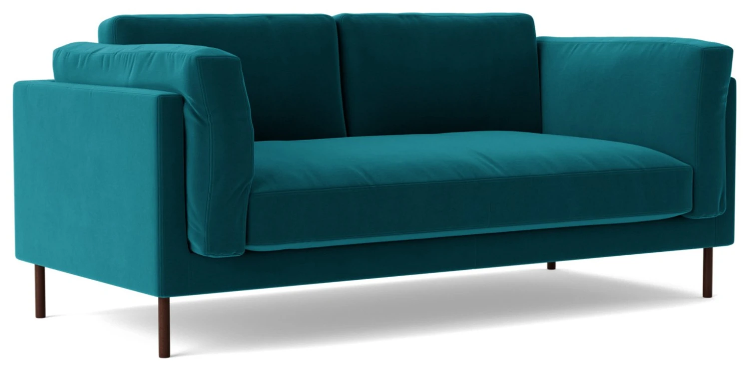 Swoon Munich Velvet 2 Seater Sofa- Kingfisher Blue 8 Swoon Munich Velvet 2 Seater Sofa- Kingfisher Blue - Image 8
