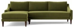 Swoon Turin Velvet Left Hand Corner Sofa - Fern Green -Chic Household Items 1992564 R Z002A