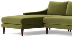 Swoon Turin Velvet Left Hand Corner Sofa - Fern Green -Chic Household Items 1992564 R Z004A