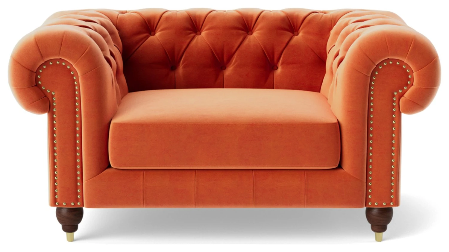 Swoon Winston Velvet Cuddle Chair - Burnt Orange 1 Swoon Winston Velvet Cuddle Chair - Burnt Orange