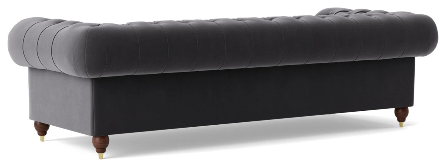 Swoon Winston Velvet 4 Seater Sofa - Granite Grey 7 Swoon Winston Velvet 4 Seater Sofa - Granite Grey - Image 7