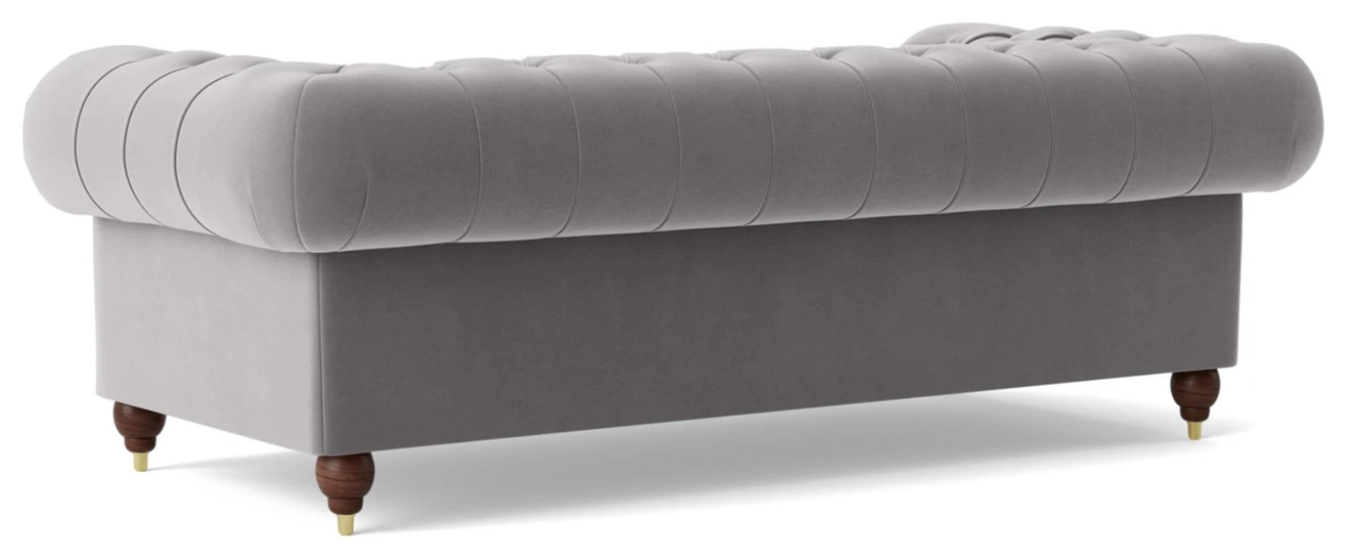 Swoon Winston Velvet 3 Seater Sofa - Silver Grey 7 Swoon Winston Velvet 3 Seater Sofa - Silver Grey - Image 7