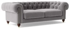 Swoon Winston Velvet 3 Seater Sofa - Silver Grey 15 Swoon Winston Velvet 3 Seater Sofa - Silver Grey -Chic Household Items 1994971 R Z006A