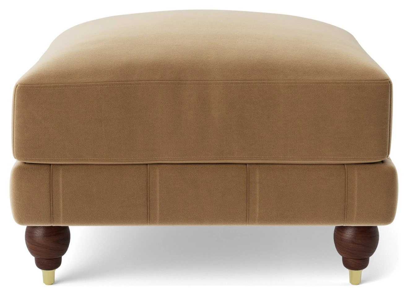 Swoon Winston Velvet Ottoman Footstool - Biscuit 1 Swoon Winston Velvet Ottoman Footstool - Biscuit