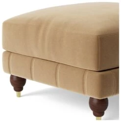 Swoon Winston Velvet Ottoman Footstool - Biscuit 11 Swoon Winston Velvet Ottoman Footstool - Biscuit -Chic Household Items 1995389 R Z004A