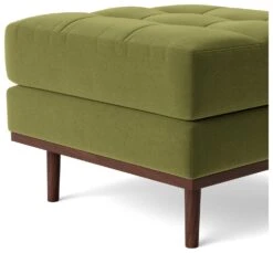Swoon Berlin Velvet Ottoman Footstool - Fern Green -Chic Household Items 1996546 R Z004A