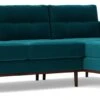 Swoon Berlin Velvet Right Hand Corner Sofa- Kingfisher Blue