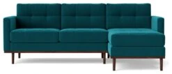 Swoon Berlin Velvet Right Hand Corner Sofa- Kingfisher Blue -Chic Household Items 1997325 R Z003A
