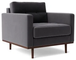 Swoon Berlin Velvet Armchair - Granite Grey -Chic Household Items 1997899 R Z004A