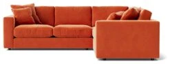 Swoon Althaea Velvet 5 Seater Corner Sofa - Burnt Orange -Chic Household Items 1998070 R Z003A