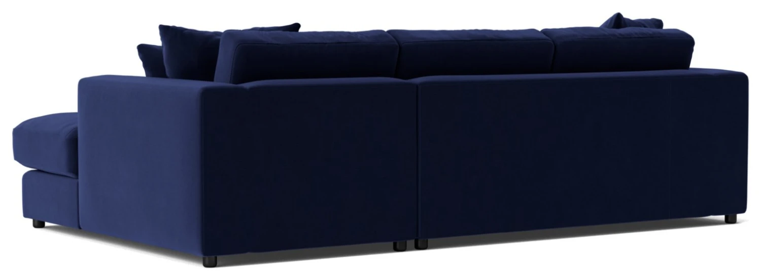 Swoon Althaea Velvet Right Hand Corner Sofa - Ink Blue 6 Swoon Althaea Velvet Right Hand Corner Sofa - Ink Blue - Image 6