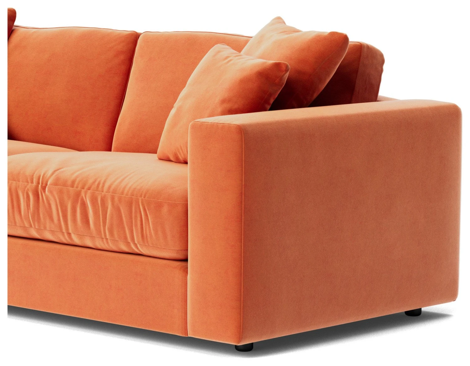 Swoon Althaea Velvet 3 Seater Sofa - Burnt Orange 6 Swoon Althaea Velvet 3 Seater Sofa - Burnt Orange - Image 6