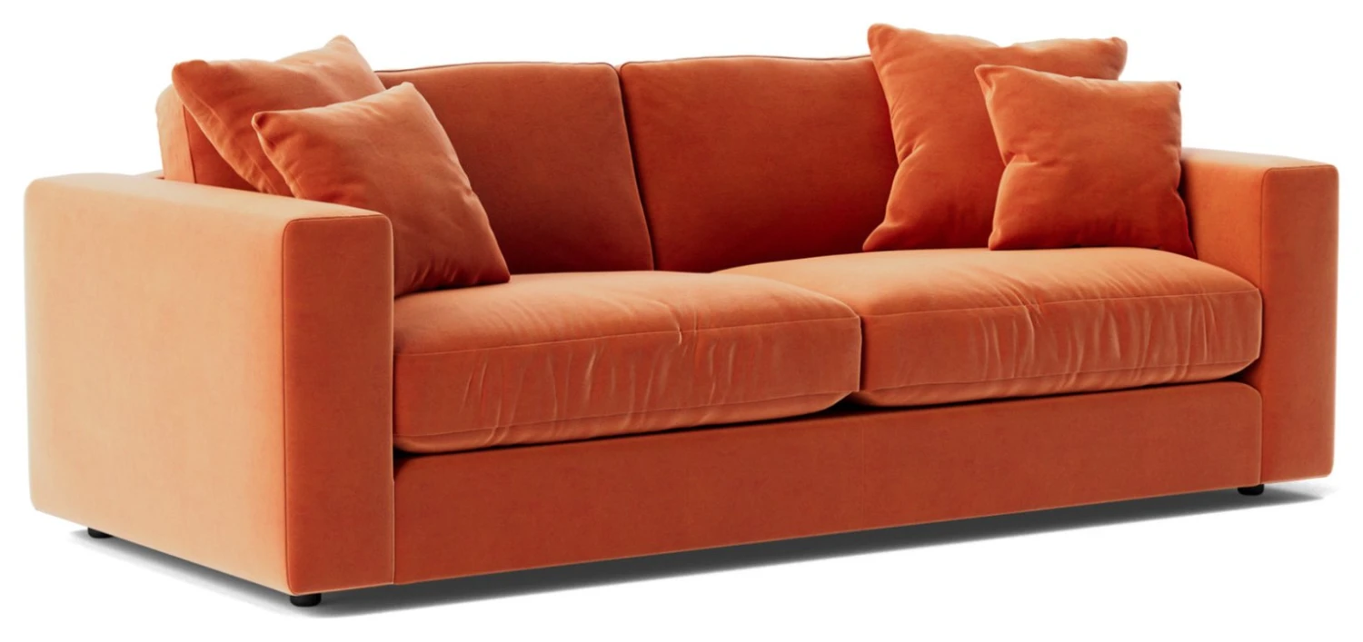 Swoon Althaea Velvet 3 Seater Sofa - Burnt Orange 8 Swoon Althaea Velvet 3 Seater Sofa - Burnt Orange - Image 8