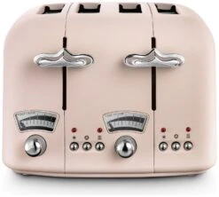 De'Longhi CT04.PK Argento Flora 4 Slice Toaster - Pink