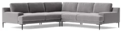 Swoon Almera Velvet 5 Seater Corner Sofa - Silver Grey