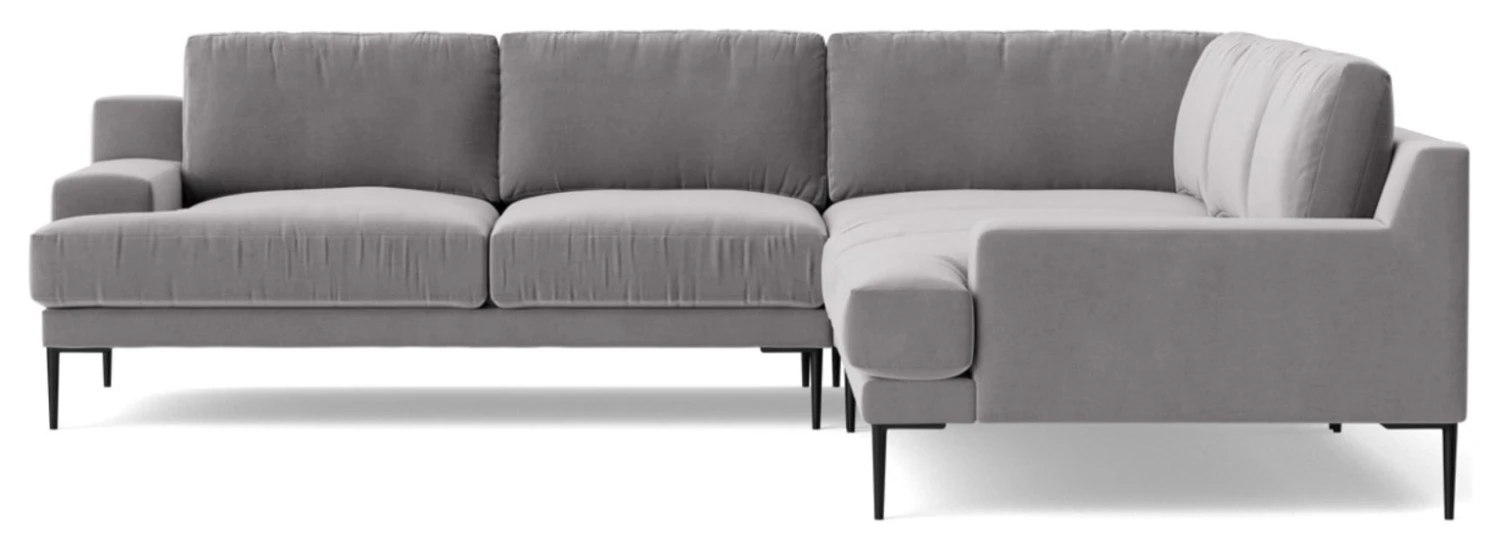 Swoon Almera Velvet 5 Seater Corner Sofa - Silver Grey 5 Swoon Almera Velvet 5 Seater Corner Sofa - Silver Grey - Image 5