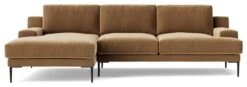 Swoon Almera Velvet Left Hand Corner Sofa - Biscuit -Chic Household Items 2000833 R Z003A