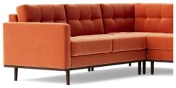 Swoon Berlin Velvet 5 Seater Corner Sofa - Burnt Orange -Chic Household Items 2001526 R Z003A
