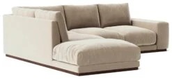 Swoon Denver Velvet Left Hand Corner Sofa - Taupe