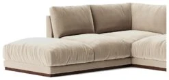 Swoon Denver Velvet Left Hand Corner Sofa - Taupe -Chic Household Items 2003713 R Z004A