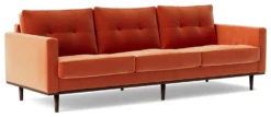 Swoon Berlin Velvet 4 Seater Sofa - Burnt Orange -Chic Household Items 2004592 R Z006A