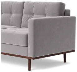 Swoon Berlin Velvet 2 Seater Sofa - Silver Grey -Chic Household Items 2006088 R Z004A