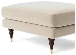 Swoon Charlbury Velvet Ottoman Footstool - Taupe -Chic Household Items 2006198 R Z004A