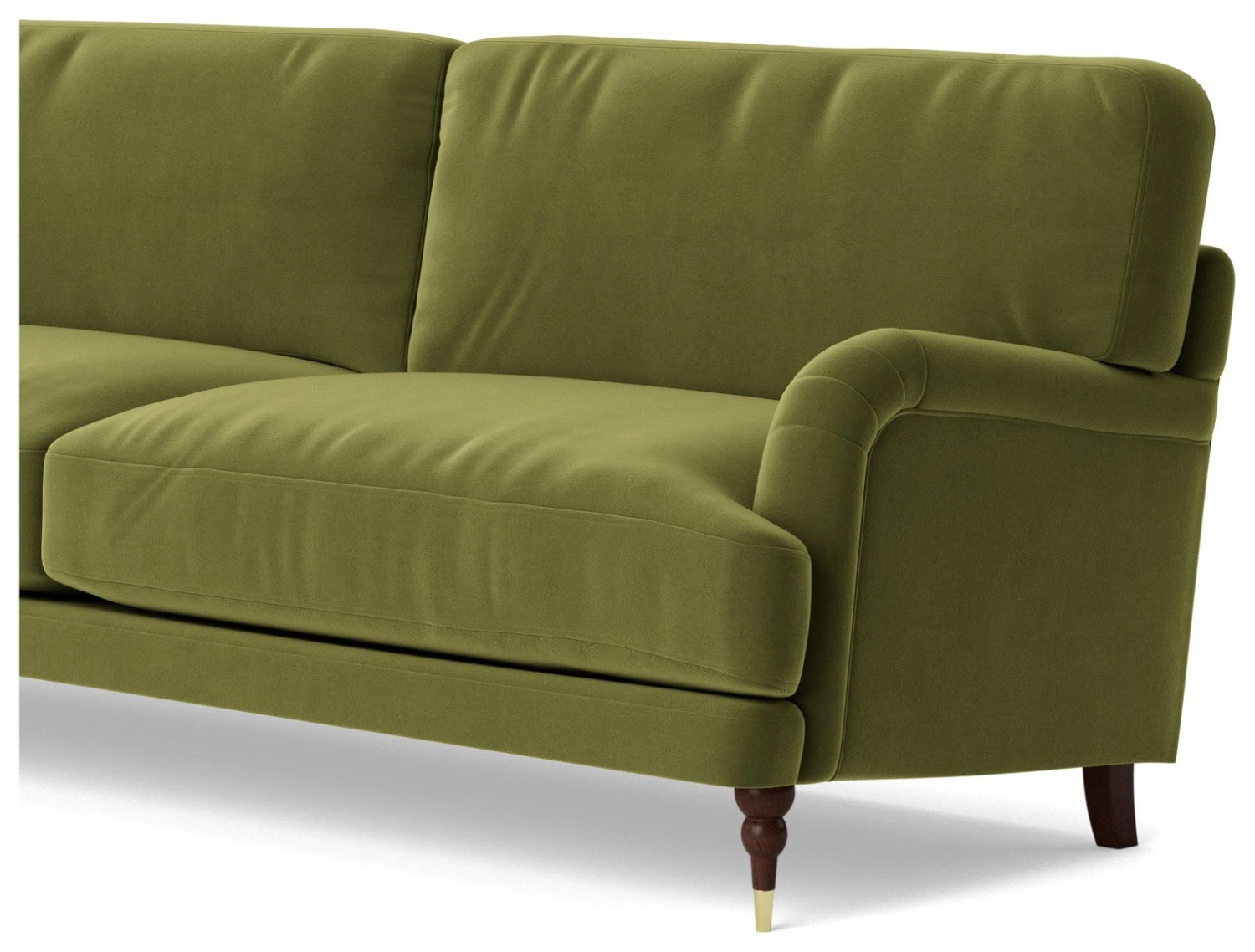 Swoon Charlbury Velvet 3 Seater Sofa - Fern Green 6 Swoon Charlbury Velvet 3 Seater Sofa - Fern Green - Image 6