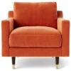 Swoon Rieti Velvet Armchair - Burnt Orange