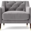 Swoon Pritchard Velvet Armchair - Silver Grey