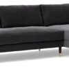 Swoon Rieti Velvet Right Hand Corner Sofa - Granite Grey