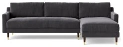 Swoon Rieti Velvet Right Hand Corner Sofa - Granite Grey -Chic Household Items 2008488 R Z003A