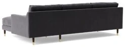 Swoon Rieti Velvet Right Hand Corner Sofa - Granite Grey -Chic Household Items 2008488 R Z005A