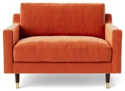 Swoon Rieti Velvet Cuddle Chair - Burnt Orange