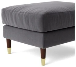 Swoon Rieti Velvet Ottoman Footstool - Granite Grey -Chic Household Items 2009016 R Z004A