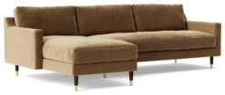 Swoon Rieti Velvet Left Hand Corner Sofa - Biscuit
