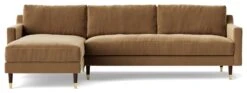 Swoon Rieti Velvet Left Hand Corner Sofa - Biscuit -Chic Household Items 2009676 R Z003A