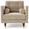 Swoon Porto Velvet Armchair - Taupe