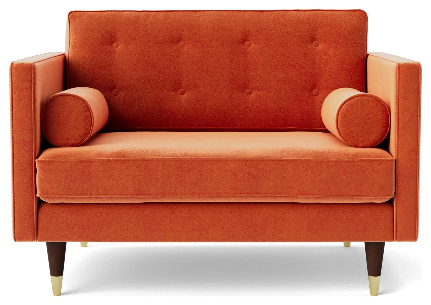Swoon Porto Velvet Cuddle Chair - Burnt Orange 1 Swoon Porto Velvet Cuddle Chair - Burnt Orange