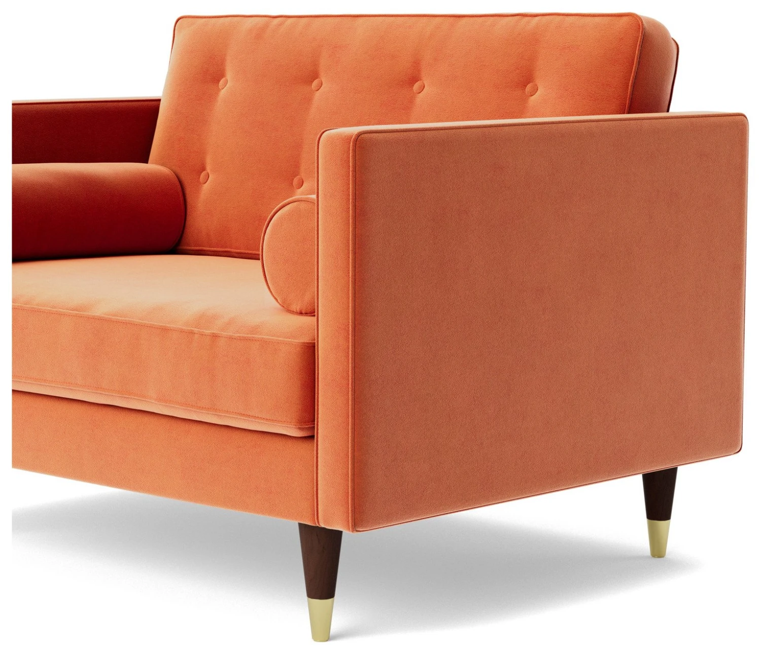 Swoon Porto Velvet Cuddle Chair - Burnt Orange 7 Swoon Porto Velvet Cuddle Chair - Burnt Orange - Image 7